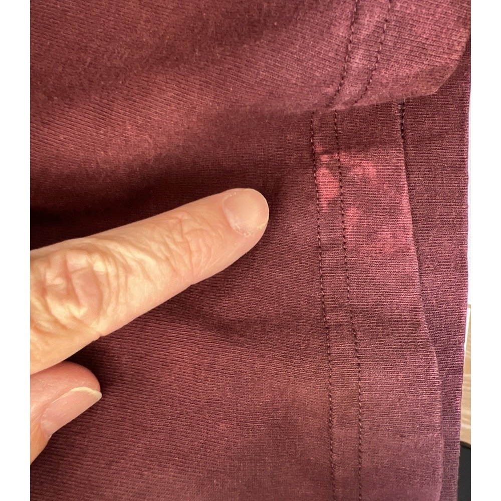Carhartt Logo Tee 2XL Burgundy Thrashed Bleach Faded Grunge Workwear Distressed - Picture 9 of 15